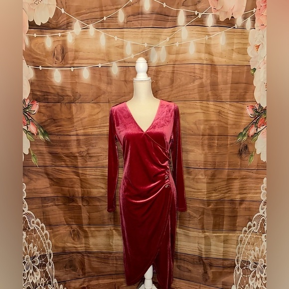 always fabulous Dresses & Skirts - Pink velvet long sleeve dress